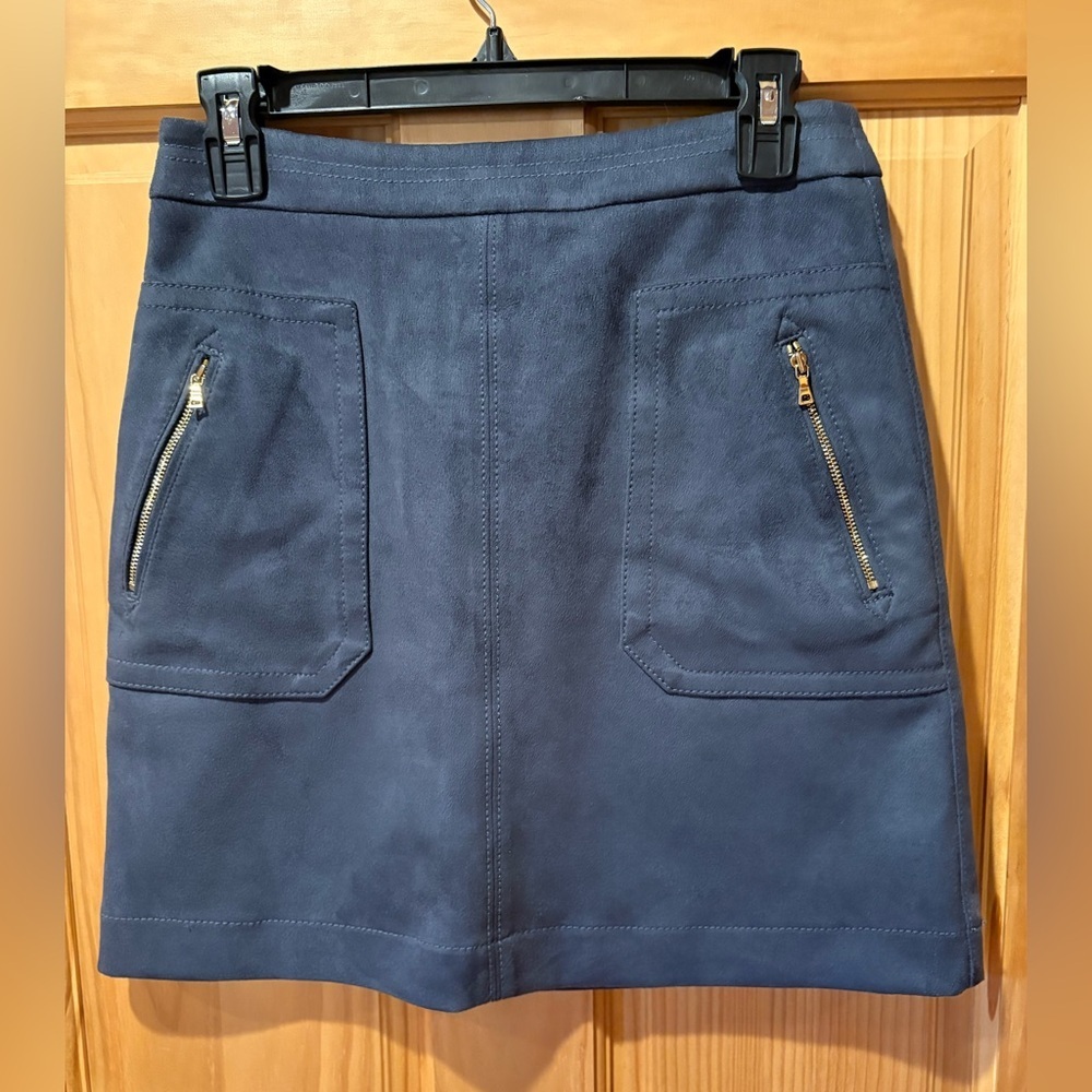Loft faux suede A-line mini skirt